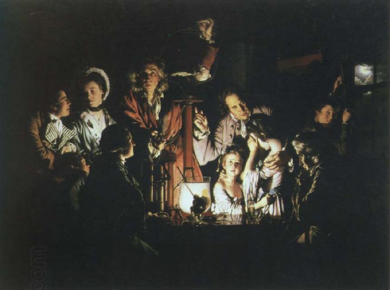 Joseph Wright experiment with a bird in an air pump China oil painting art